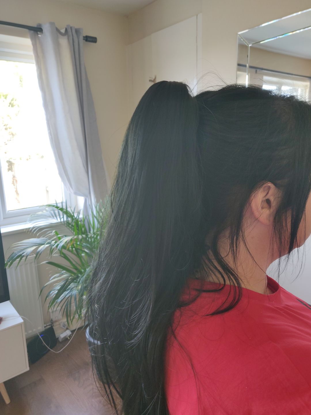 Customer photo review of Long Straight Clip-in Ponytail