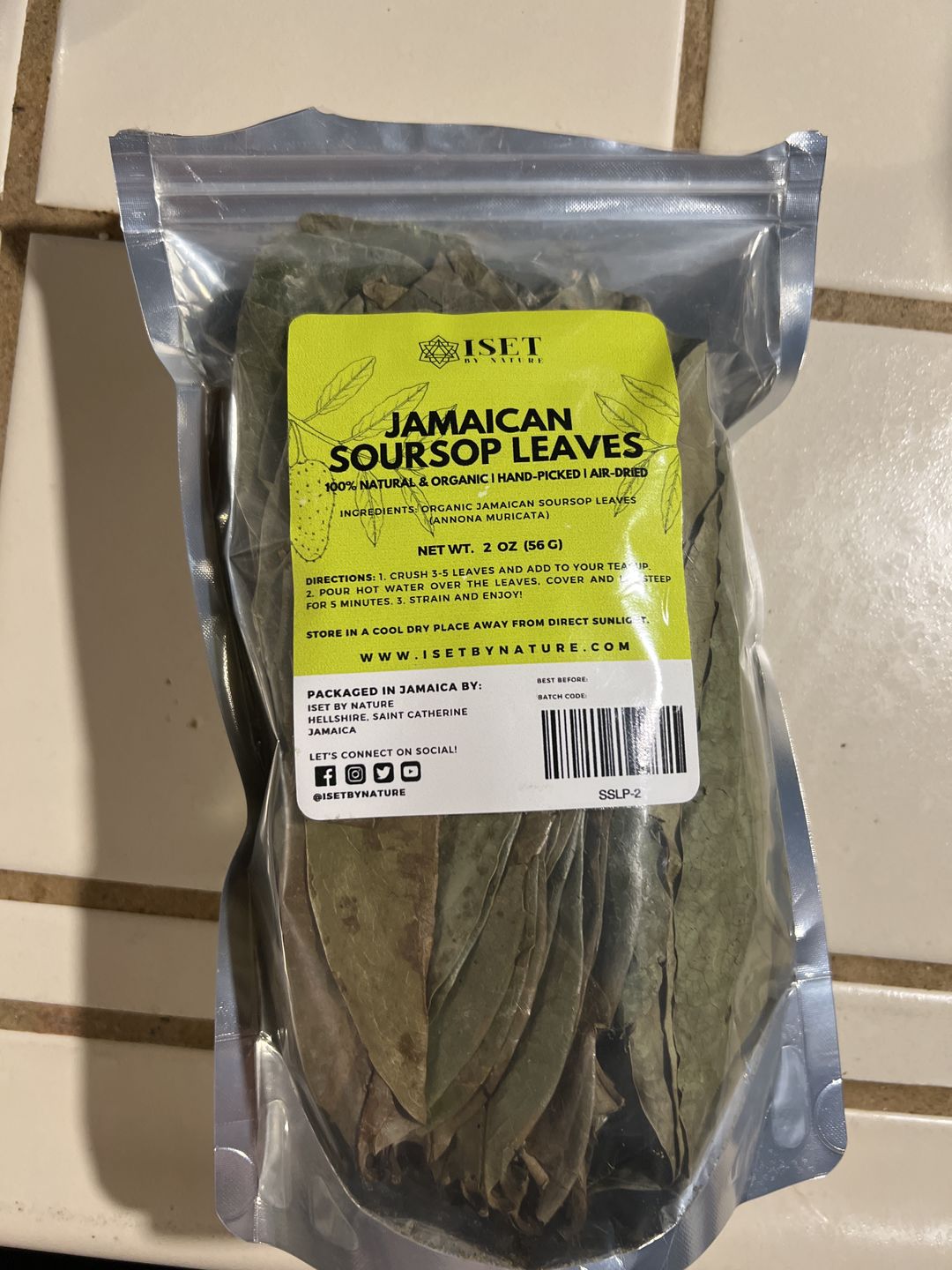 Customer photo review of Jamaican Soursop Leaf Tea | Graviola | Guanabana | Annona Muricata | Loose Leaves | 2 oz