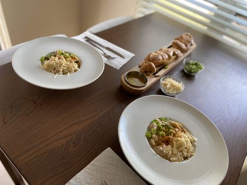 Customer photo review of Harmony, Pasta Bowl W/ Wide Rim 12 Oz. 11-3/4"Dia. X 2-1/4"H, Porcelain, Super White