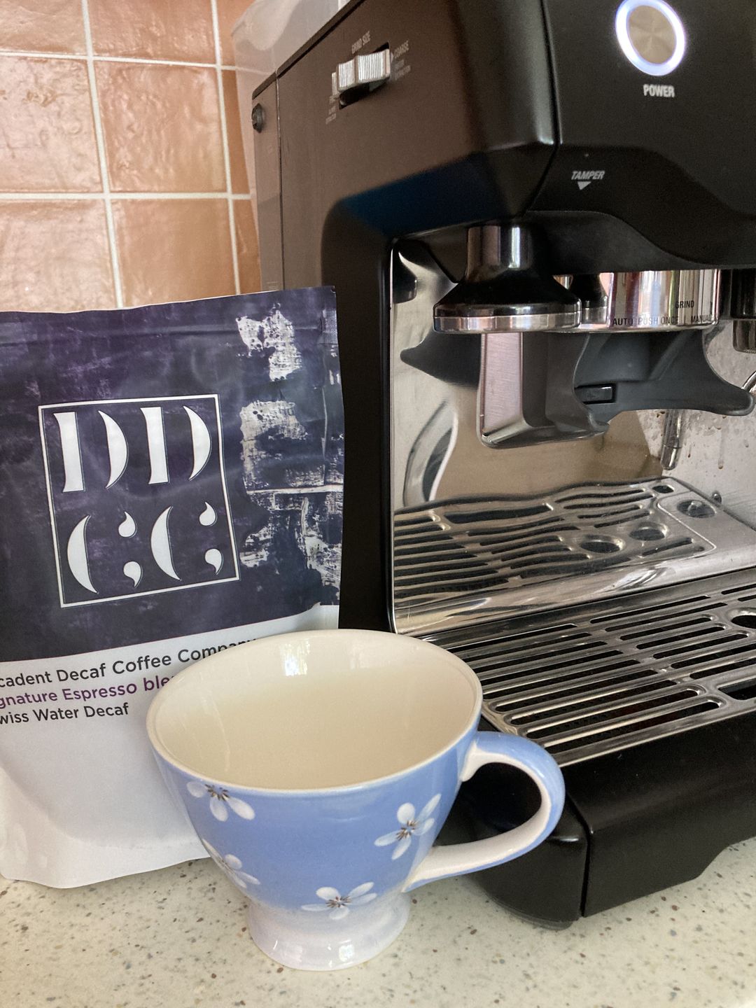 Customer photo review of Signature Espresso Decaffeinated Coffee Blend - Swiss Water Decaf Process - Strength 5 - Decadent Decaf