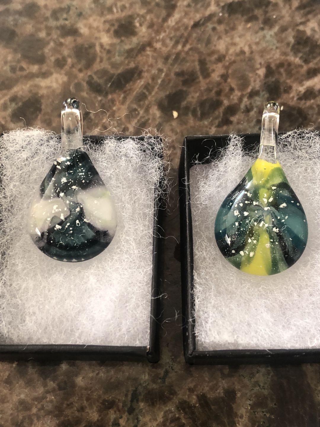 Customer photo review of Ocean Crash Pendant with Infused Cremation Ashes