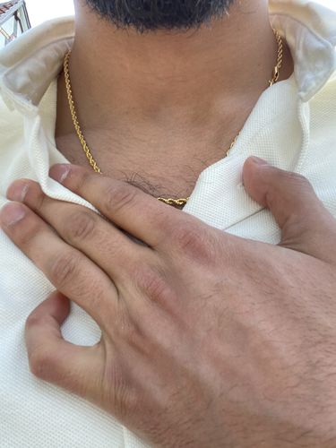 Customer photo review of CLEAN ROPE. - 3MM 18K GOLD
