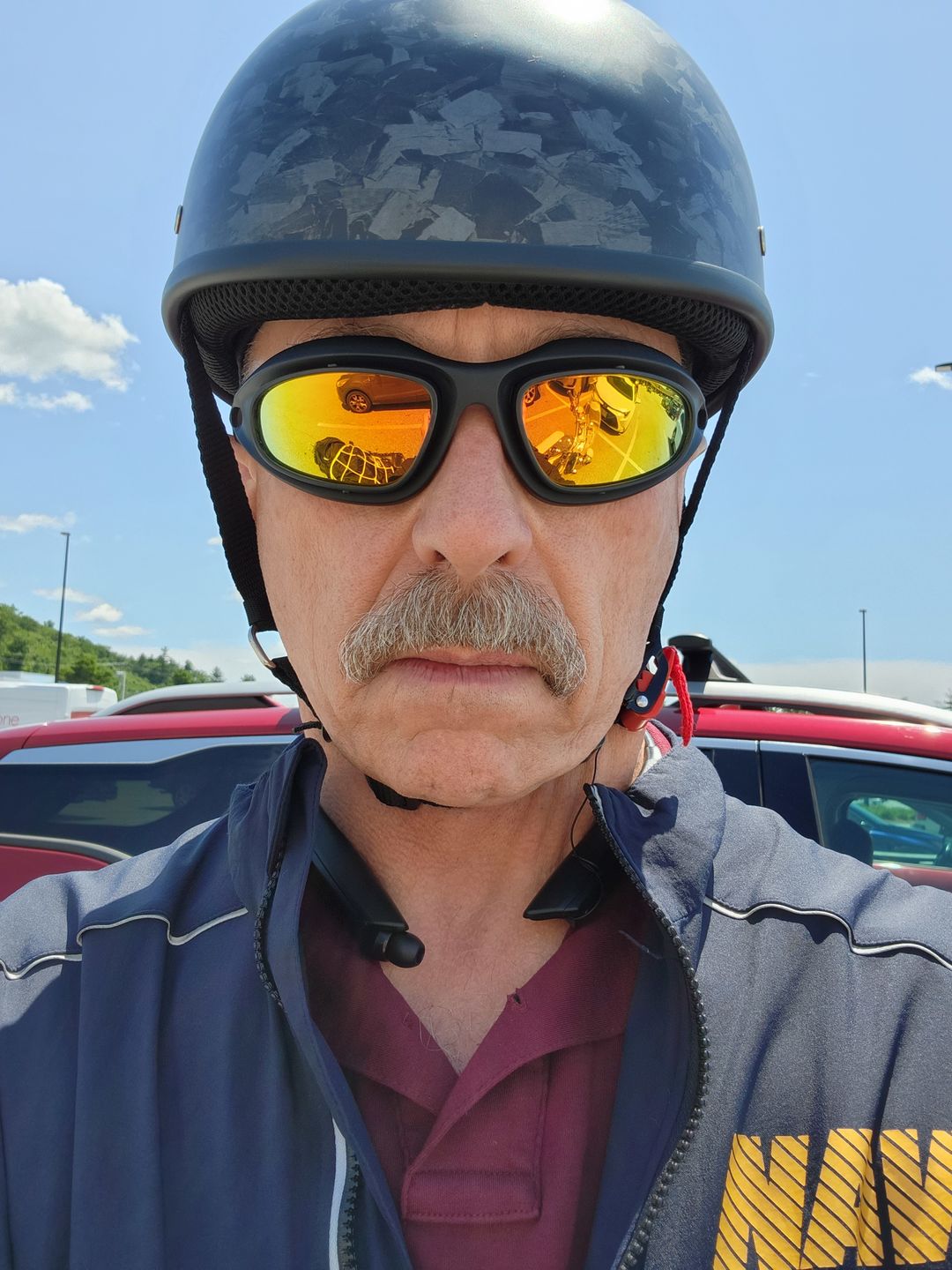 Customer photo review of Smallest Lightest SOA DOT Beanie Helmet - Carbon Fiber