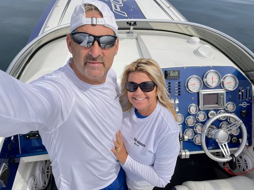 Customer photo review of Dri-Fit Custom Boat Shirts (Front & Back)
