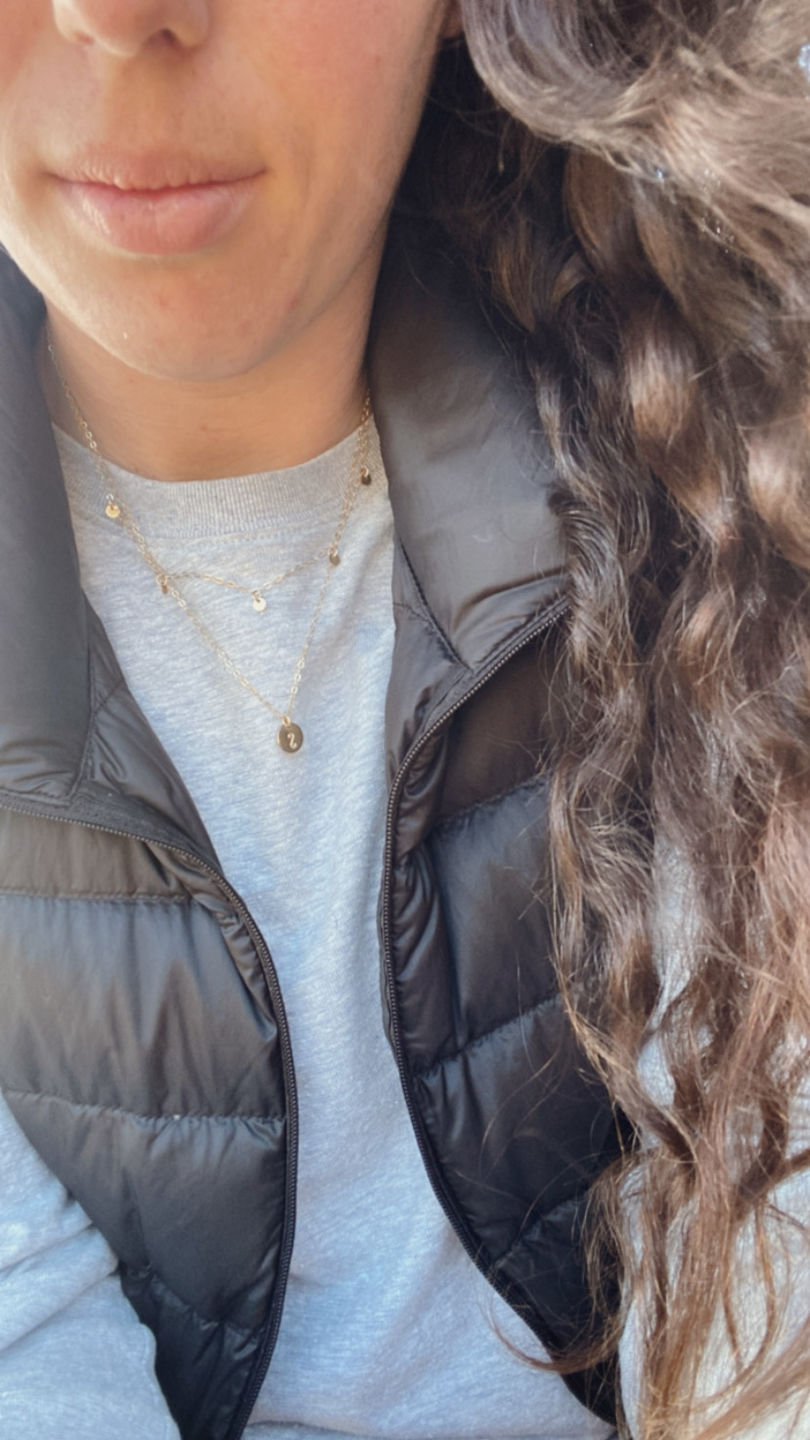 Customer photo review of The Tiny Coins Necklace