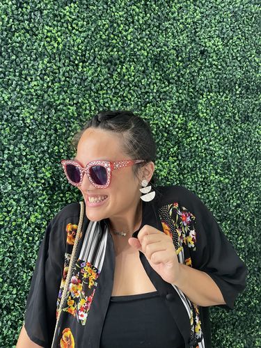 Customer photo review of Valentina Capiz Earrings