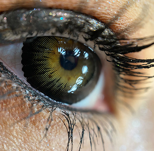 Customer photo review of Meetone Lolly Black Contact Lenses