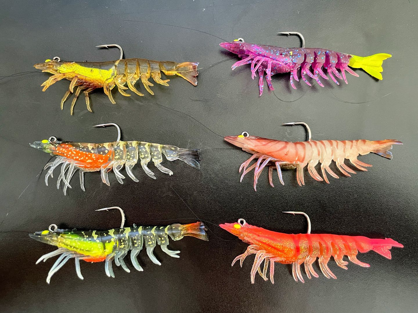 Customer photo review of Pre-Rigged Soft Fishing Lures | BKK Hook | Easy Catch |  Tear-Resistant TPE | Shrimp & Crayfish Swimbaits | Freshwater Saltwater Baits  | For Bass & Trout &Walleye &Pike