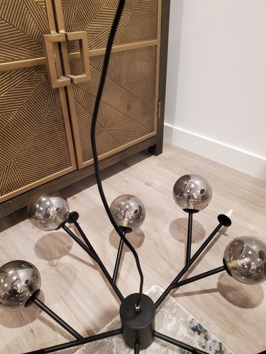 Customer photo review of 15-Light Bubble Modern Linear Chandelier