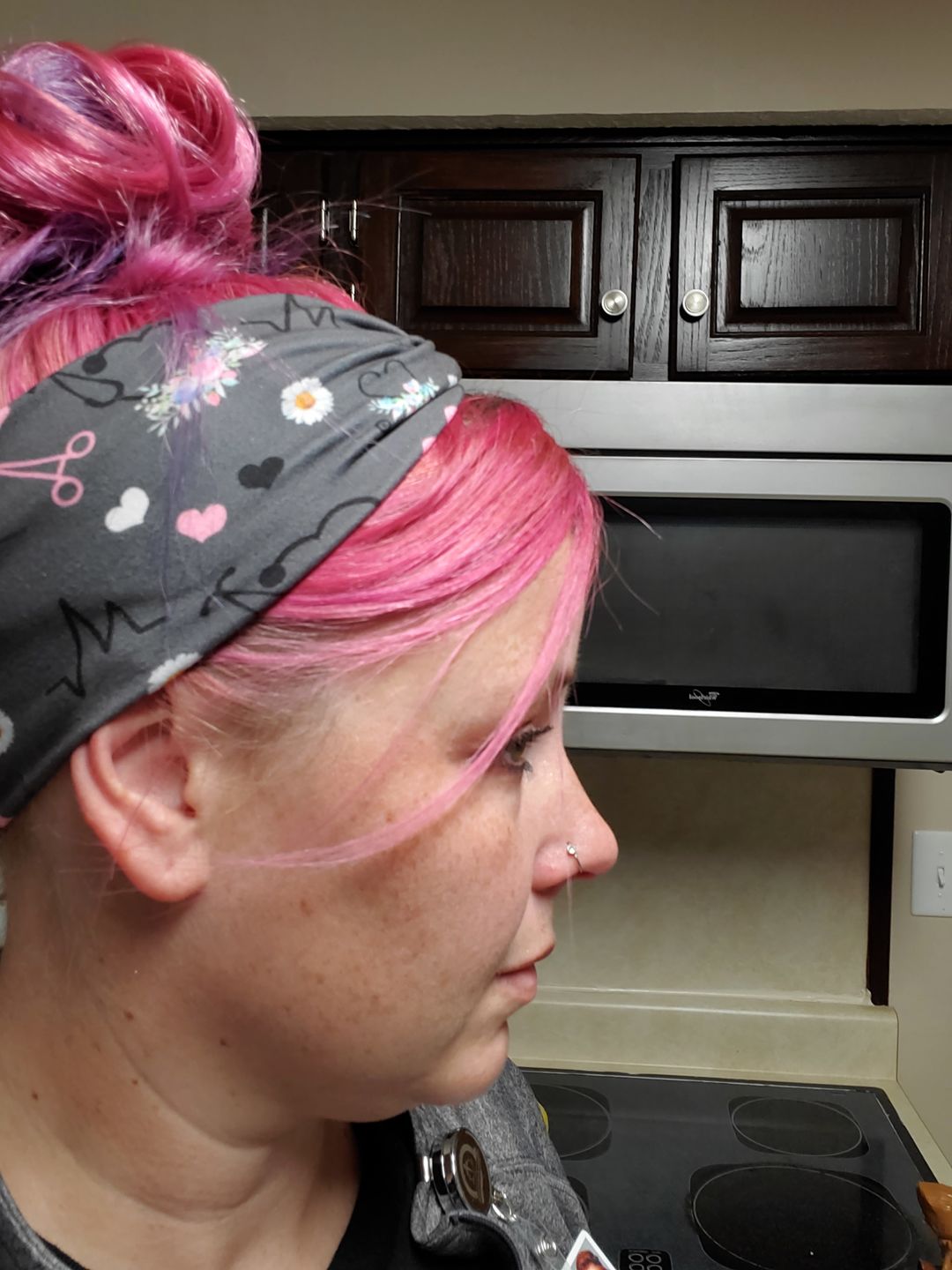 Customer photo review of Nurse Print Headwrap