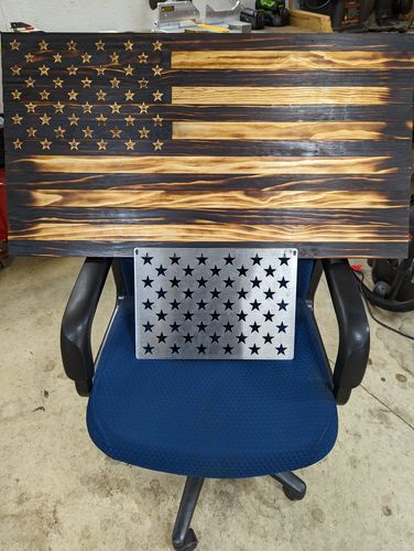 Customer photo review of 50 Star American Flag Metal Stencil (14 gauge steel)