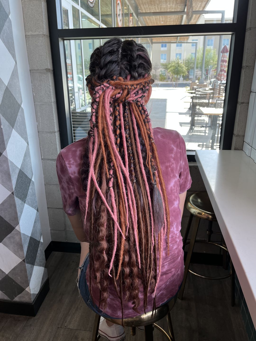 Customer photo review of Dusty Pink  - (1 pack of 5 Dreads)
