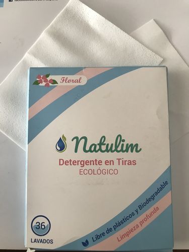 Customer photo review of Eco-Tiras de Detergente 40 lavados Natulim