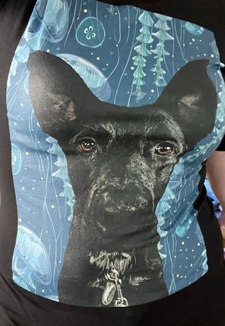 Customer photo review of Custom Pet Art Mens Crew Neck T-shirt