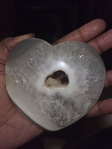 Customer photo review of Large Agate Hearts w/ Druzy- Choose Your Style 💎
