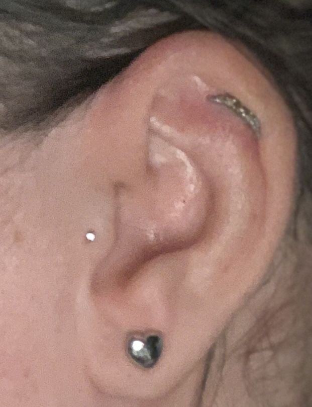 Customer photo review of Balloon Heart Stud Earrings