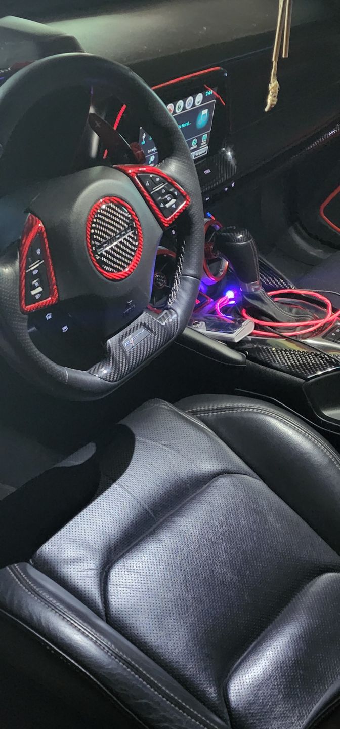 Customer photo review of Steering Wheel Full Chrome Delete Cover For 2016-2021 6th Gen Chevy Camaro