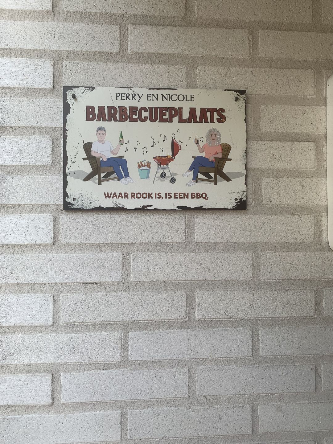 Customer photo review of Onze barbecueplaats - Outdoor Deurbord