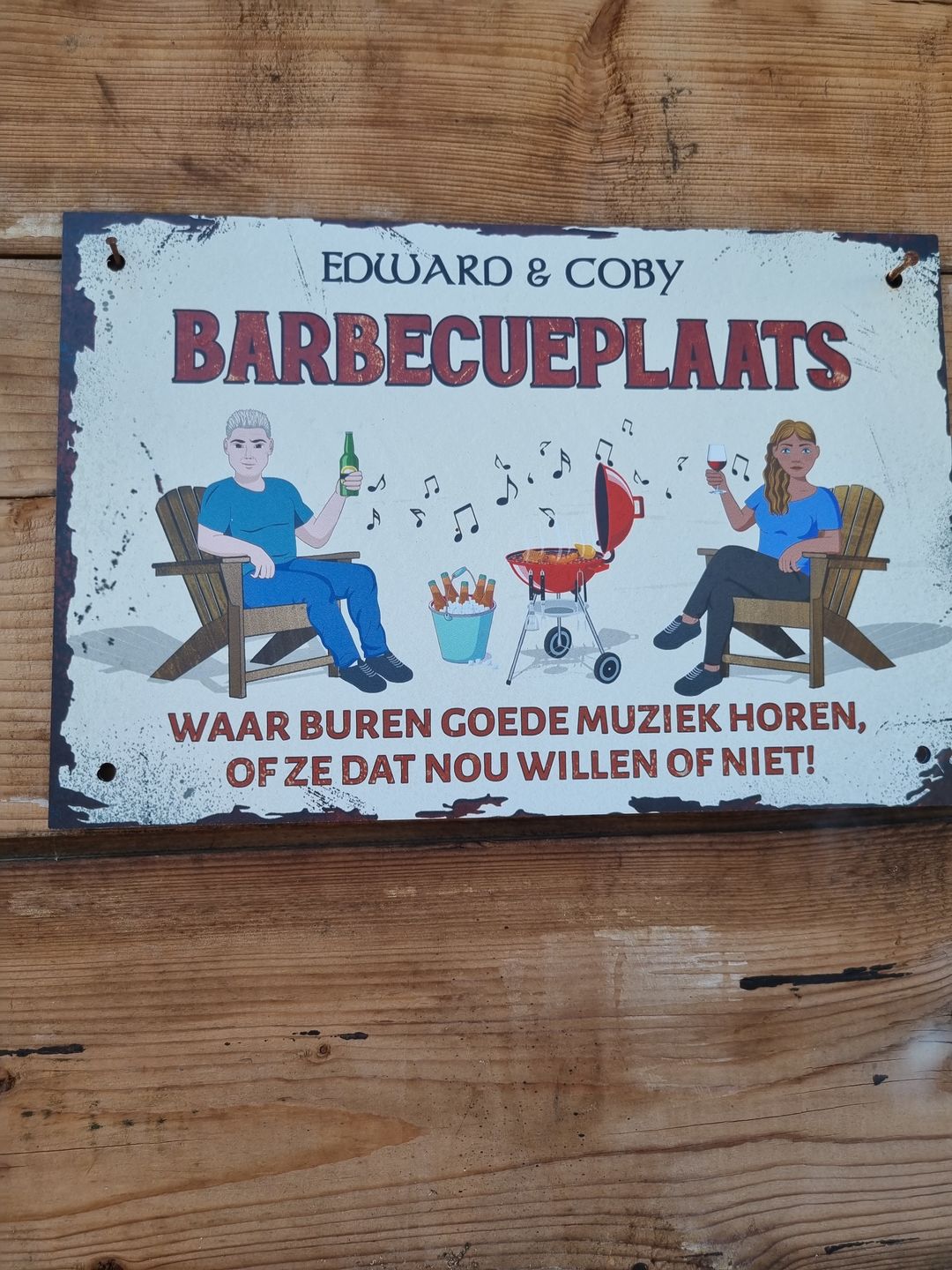 Customer photo review of Onze barbecueplaats - Outdoor Deurbord