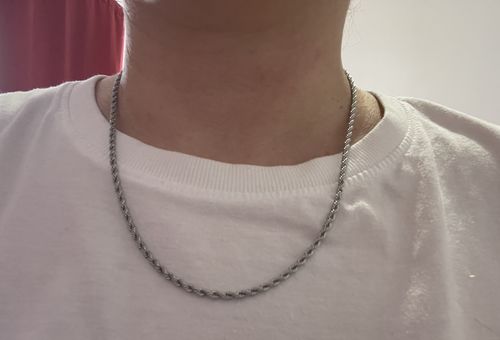 Customer photo review of Rope Chain Necklace - Silver