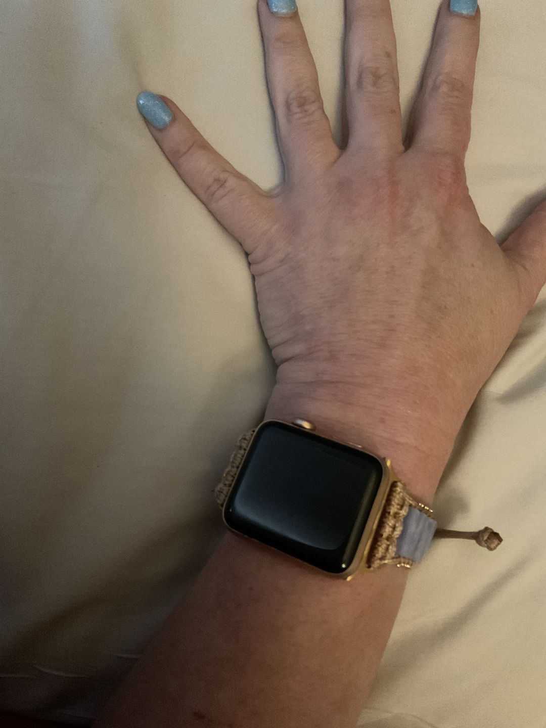 Customer photo review of Plum Agate Apple Watch Strap