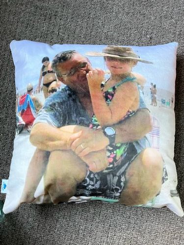 Customer photo review of Create A Custom Dog Pillow