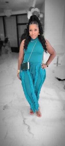 Customer photo review of Tassels Patchwork Pretty Drawstring Pant Suit