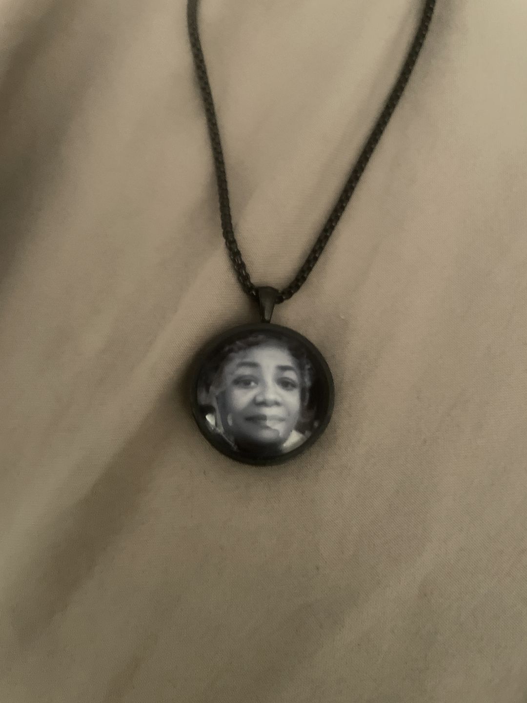 Customer photo review of Personalized Photo Necklace Custom Image Heart Shape Picture Necklace
