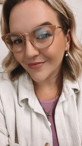 Customer photo review of Pearl Small Hoops