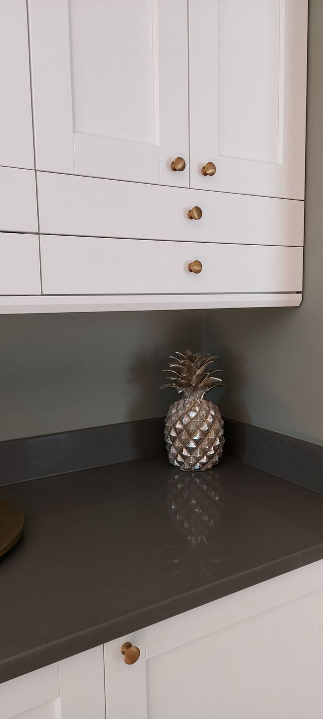 Customer photo review of Classic Satin Aged Brass Cupboard Handles