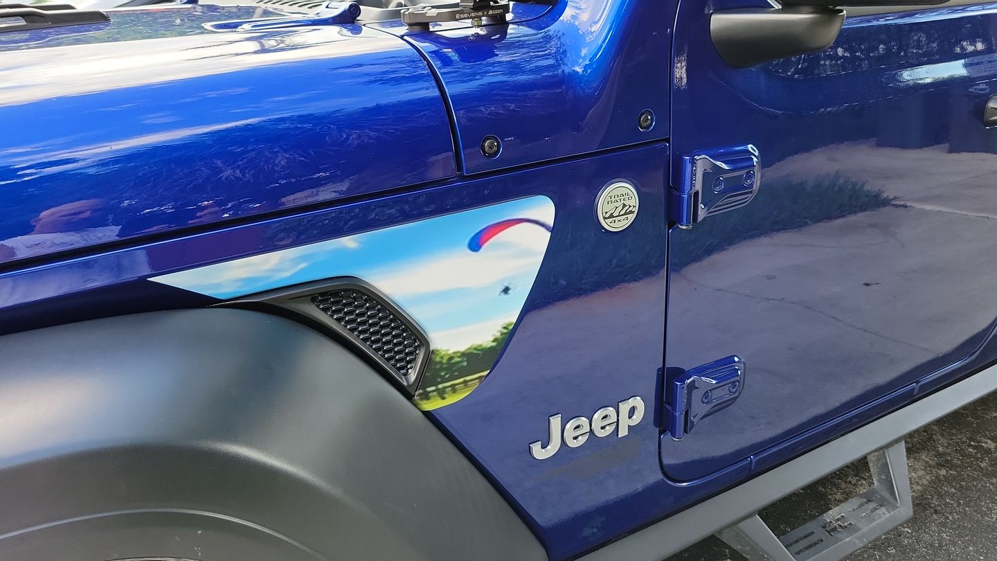 Customer photo review of Design Your Own Fender Vent Premium Wrap Decal for Wrangler and Gladiator