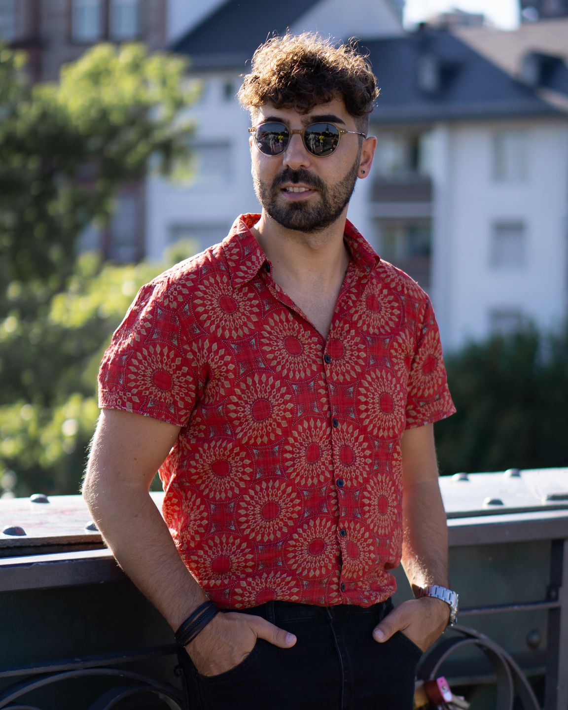Customer photo review of Men's Cotton 70s Leisure Vintage Short Sleeve Shirt