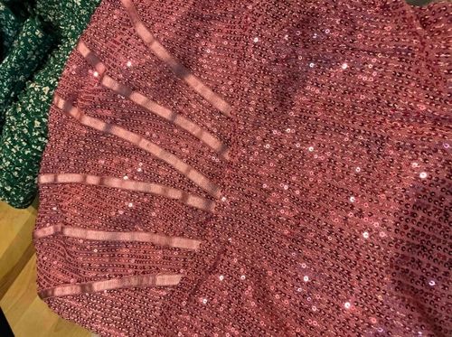 Customer photo review of Sequined Patchwork Bandeau Pretty Ruched Mini Dress