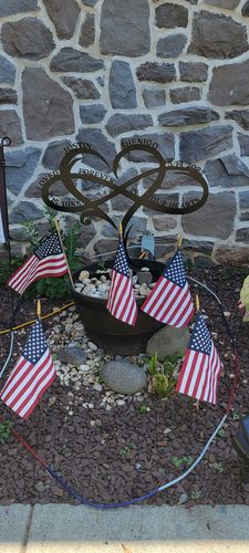 Customer photo review of Personalized Memorial Sign | Roadside Memorial |  Metal Memorial Sign | Infinity Sign | Metal Infinity Symbol