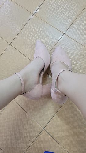 Customer photo review of Belle Heels in Pink