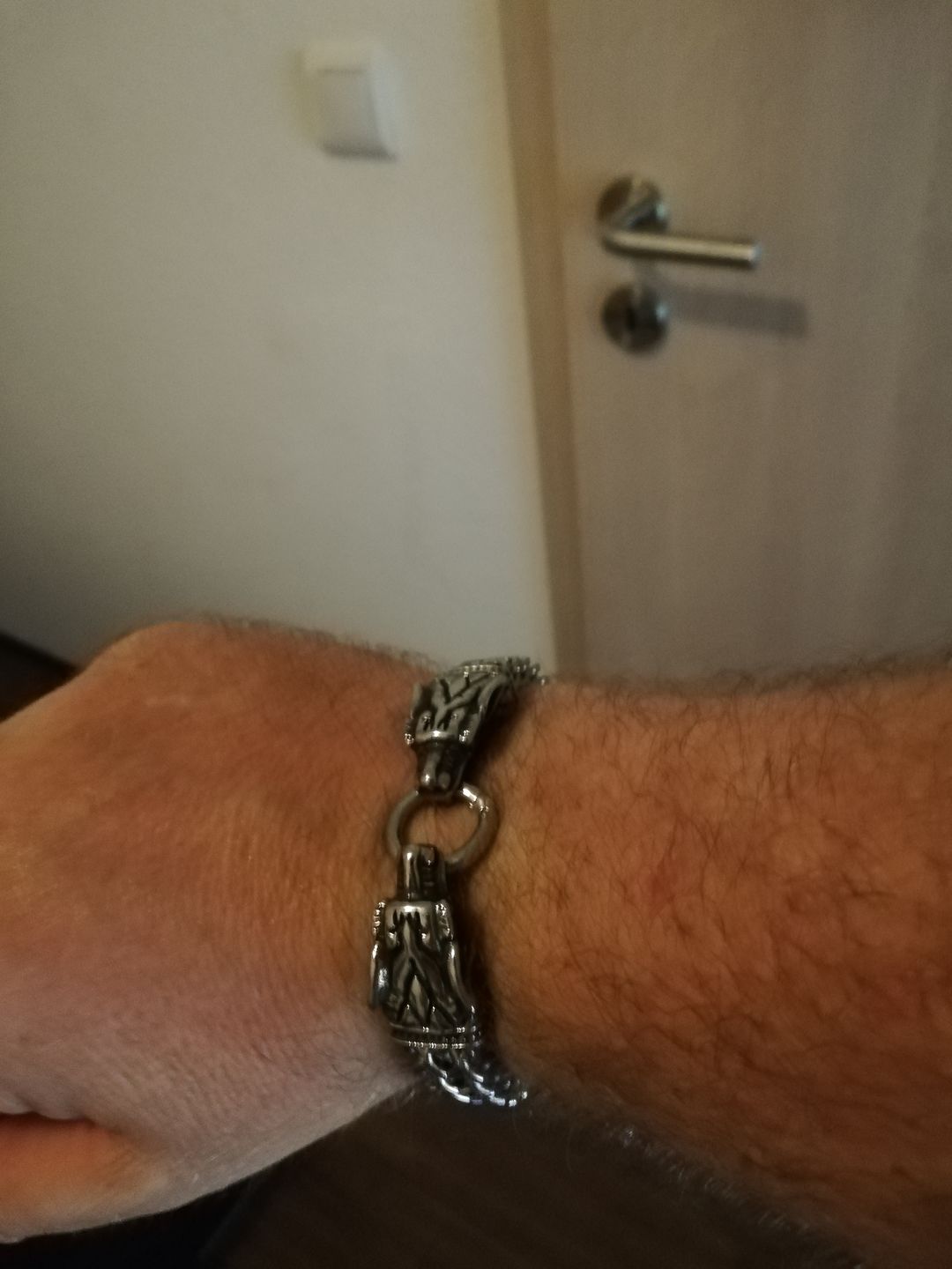 Customer photo review of Nidhogg - The Malice Striker - Stainless Steel Dragon Bracelet