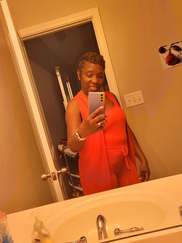 Customer photo review of Naomi Ribbed 3pc Cardigan Vest Set -Warm Colors