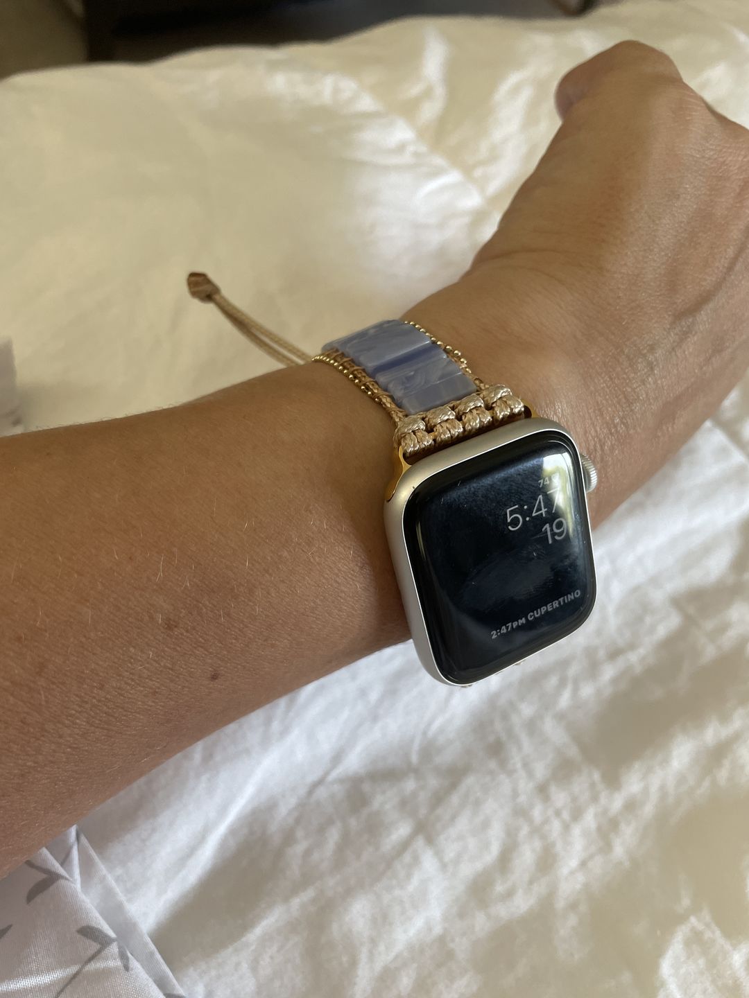 Customer photo review of Plum Agate Apple Watch Strap