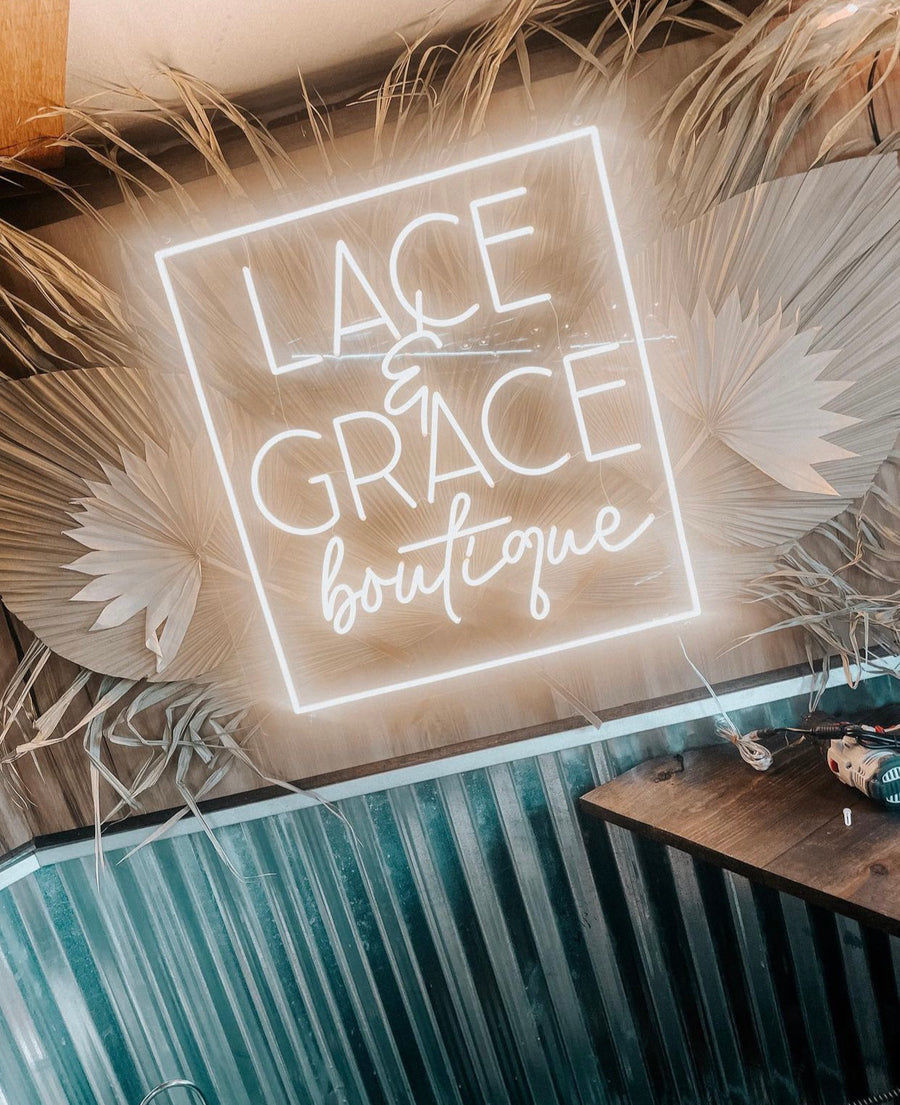 Customer photo review of Custom Neon Business Sign