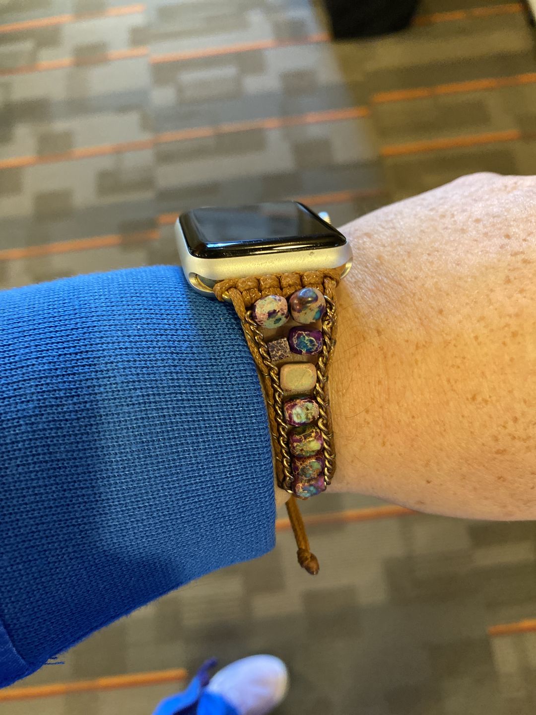 Customer photo review of Moonlight Jasper Apple Watch Strap