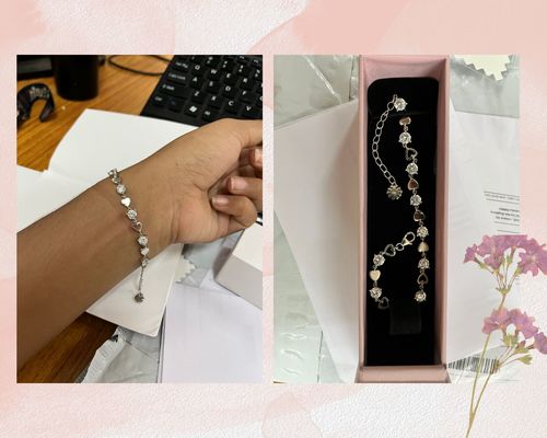 Customer photo review of Anushka Sharma Silver Heartlock Bracelet