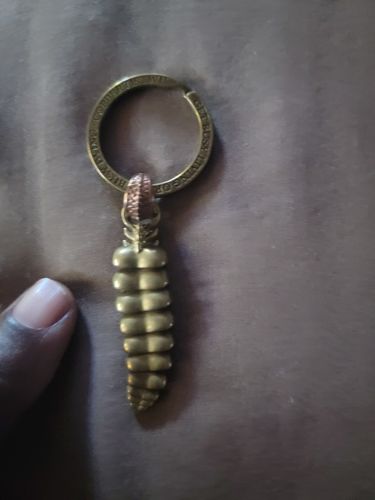 Customer photo review of Brass Rattlesnake Tail Pendant