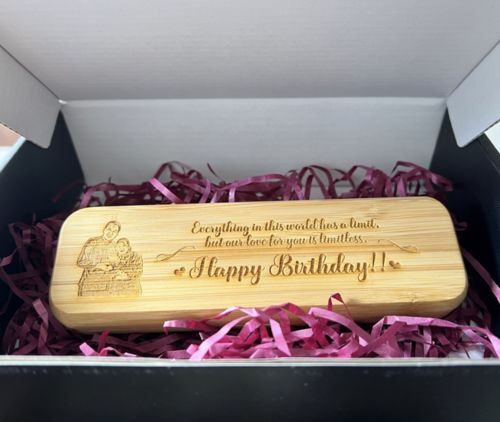 Customer photo review of Personalised Laser Engraving Pen Wooden Luxury Premium
