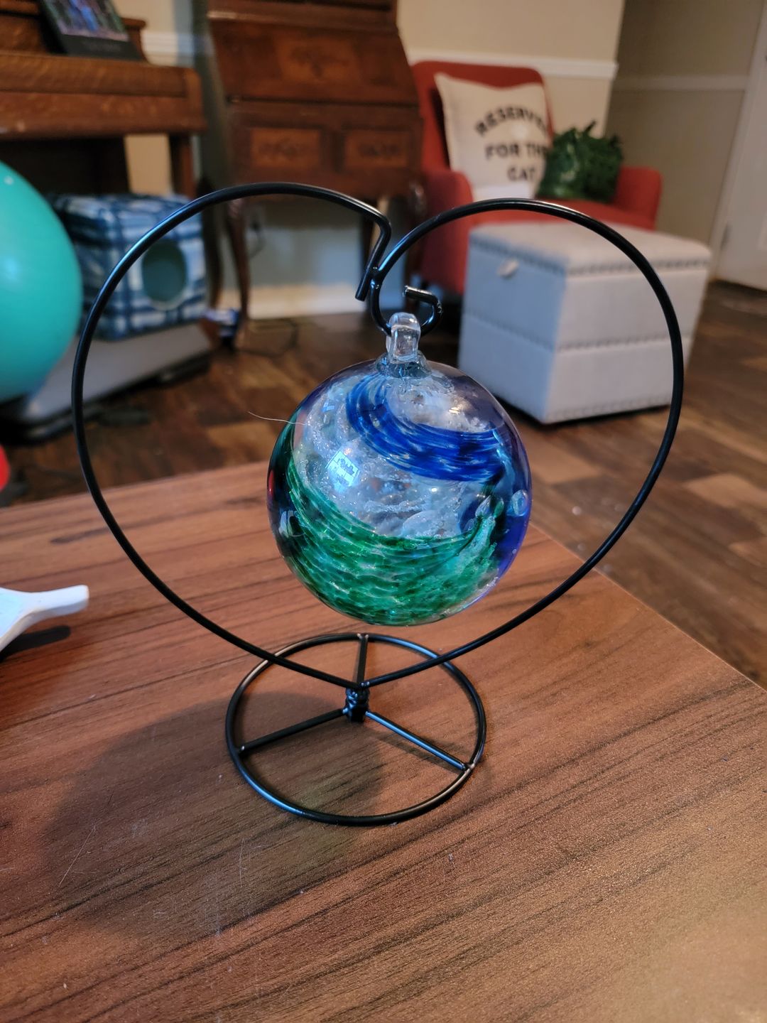 Customer photo review of Glimmer Orb with Cremation Ashes