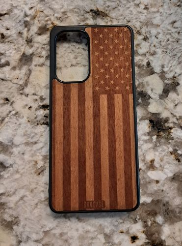 Customer photo review of USA Flag Design Wood Case For Samsung Galaxy A53 5G