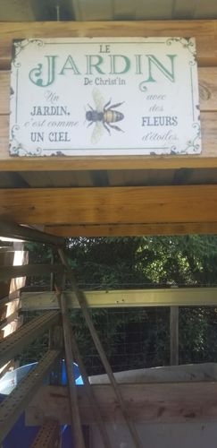 Customer photo review of Joie dans le jardin – Outdoor-Pancarte de porte