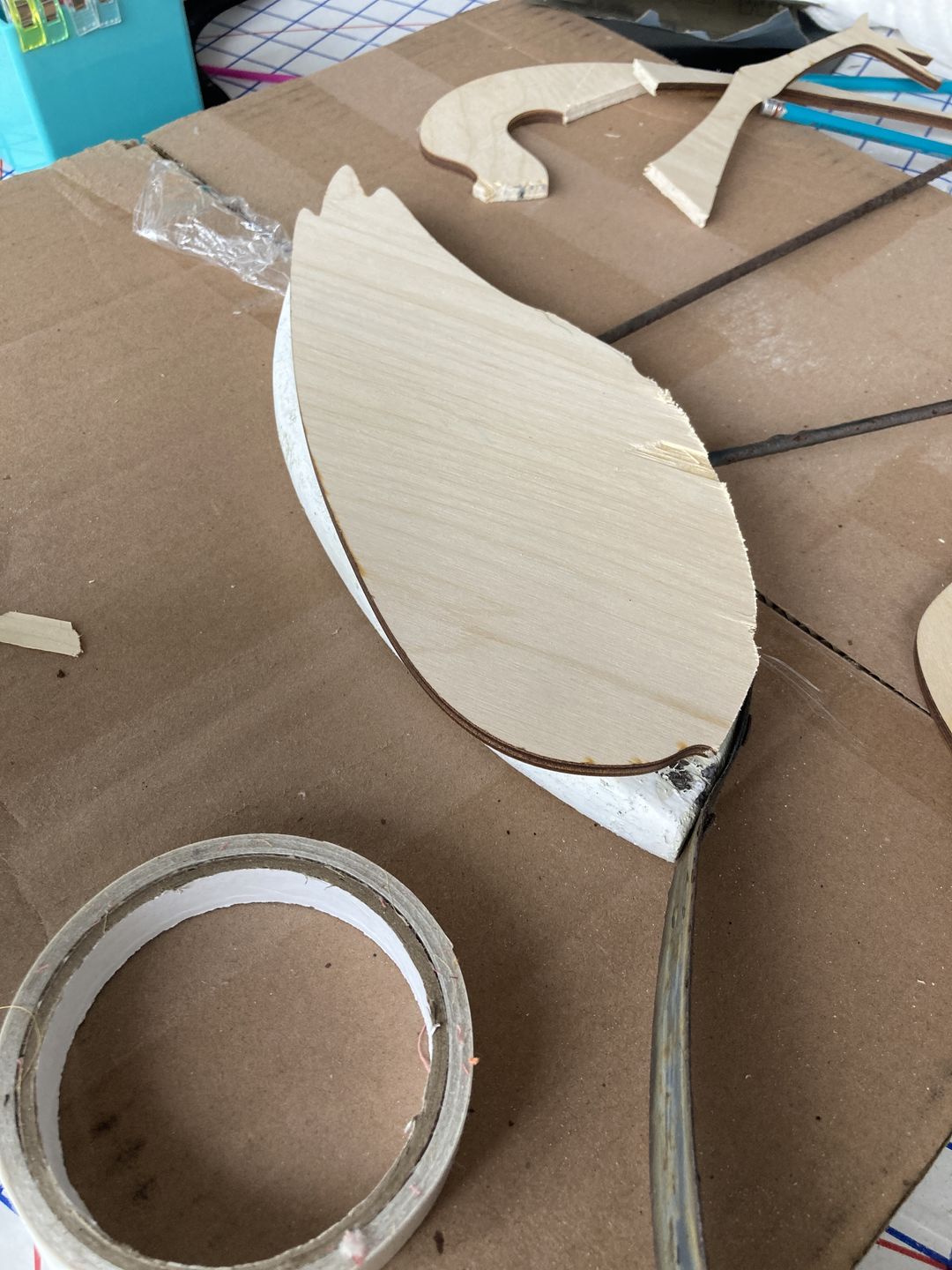 Customer photo review of Unfinished Wooden Heron Shape - Bird - Wildlife - Craft - up to 24" DIY