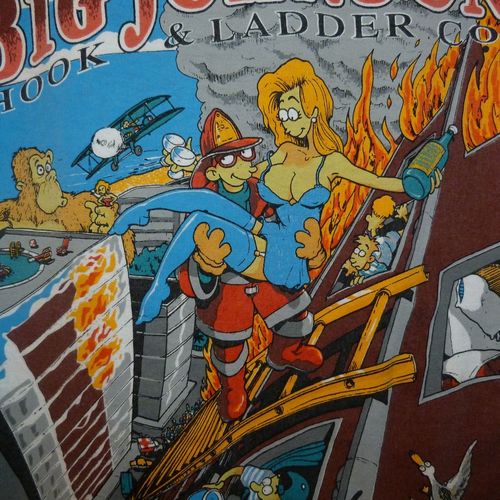 Customer photo review of Vintage Big Johnson Hook & Ladder Co Firefighter T Shirt Size 2XL