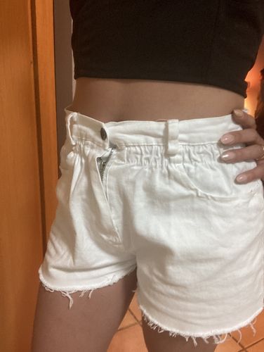 Customer photo review of Shorts Jeans vita alta arricciato