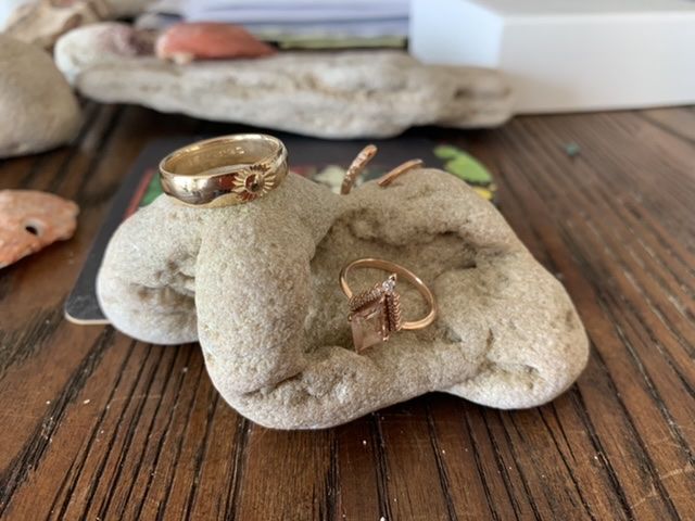 Customer photo review of Custom Listing for Krissia - 5mm Sun Engraved Yellow Gold Ring